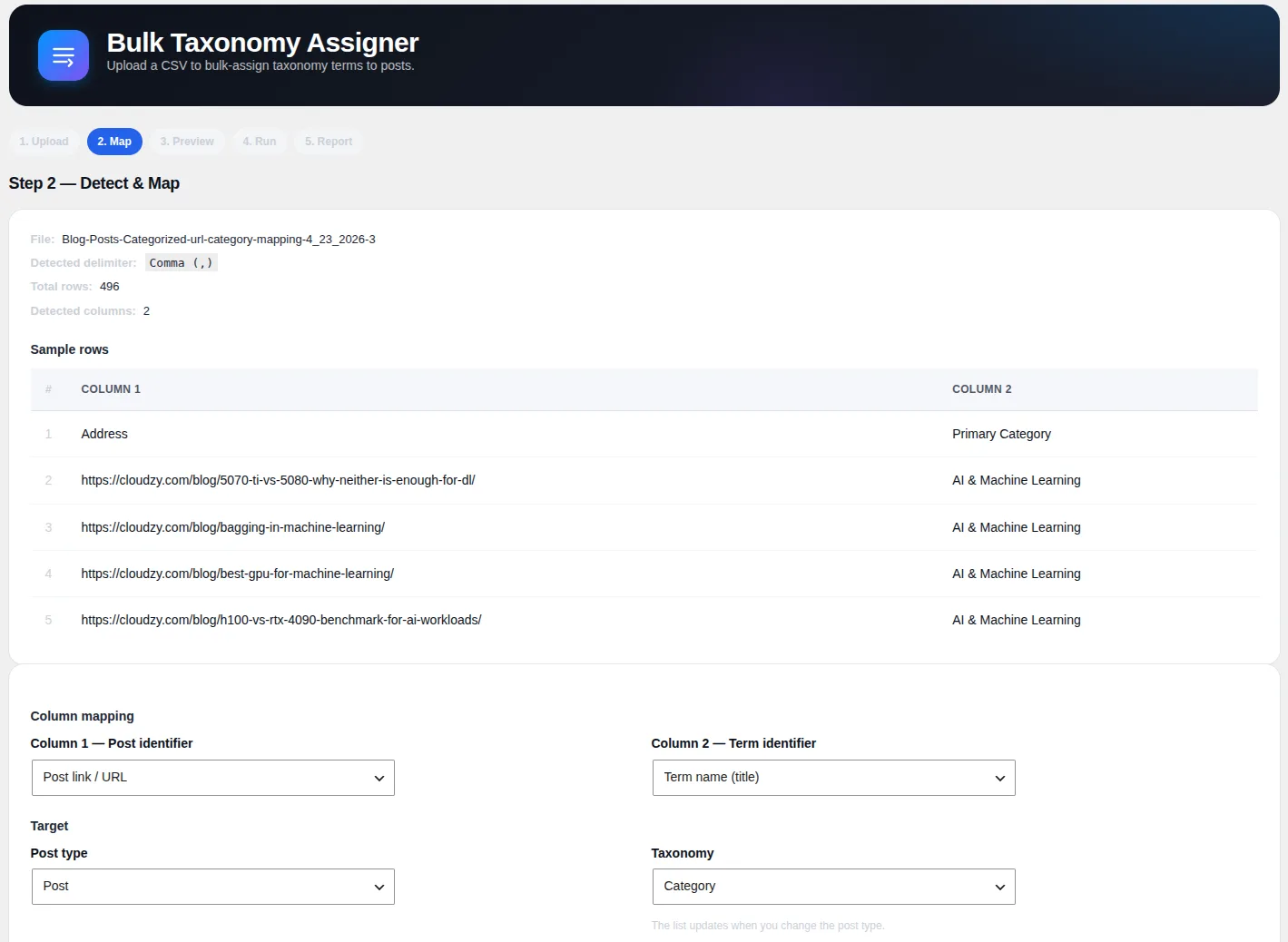 Bulk Taxonomy Assigner